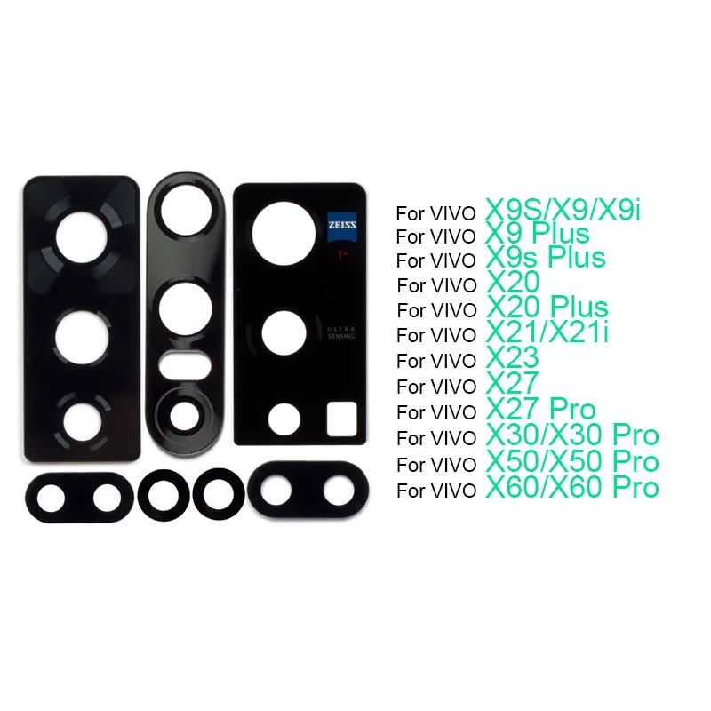 Стеклянный объектив задней камеры для ViVo X9S X9 X9i X20 X21 X21i X23 X27 X30 X50 X60 Pro Plus, запасные части