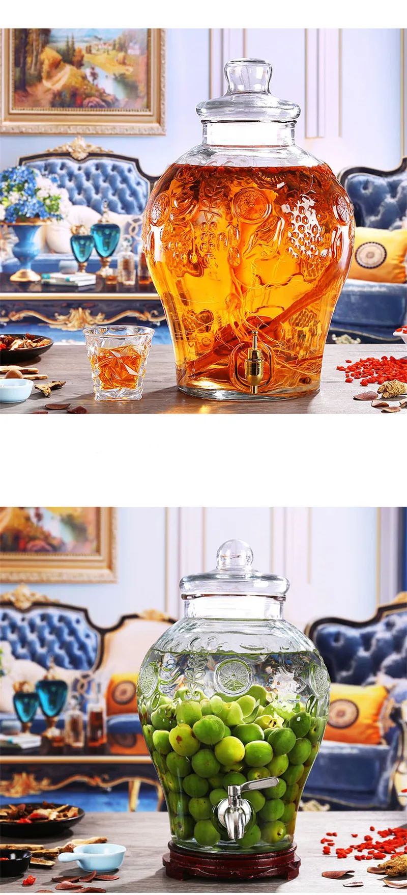 Высококачественная стеклянная бутылка для вина ферментная банка с/без крана не