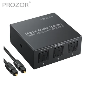 prozor 3 way spdif toslink optical digital audio splitter one input 3 outputs optical splitter support for lpcm2 0 dts ac3 free global shipping