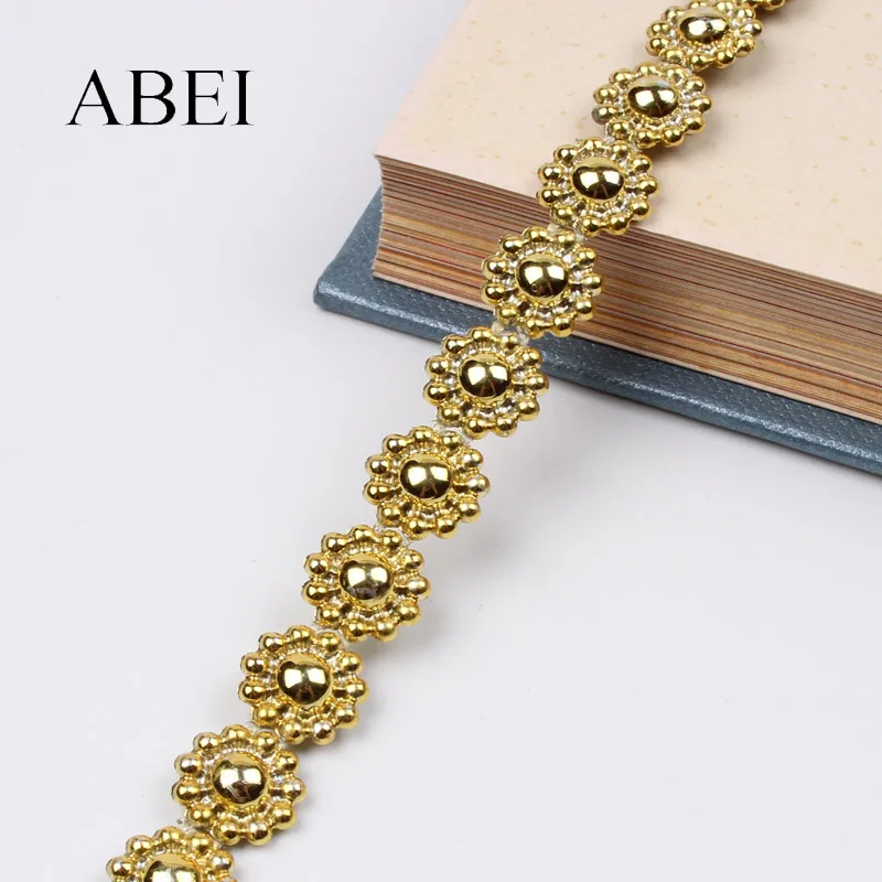 5 ярдов/партия 1 см круглый цветок бисерная лента специальное Белое кружево для