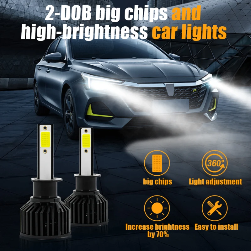 

2Pcs H1 H4 H7 Led Canbus 9005 9006 Led Headlights Mini 40W 8000LM Car Light Bulbs Automobiles Auto Lamp