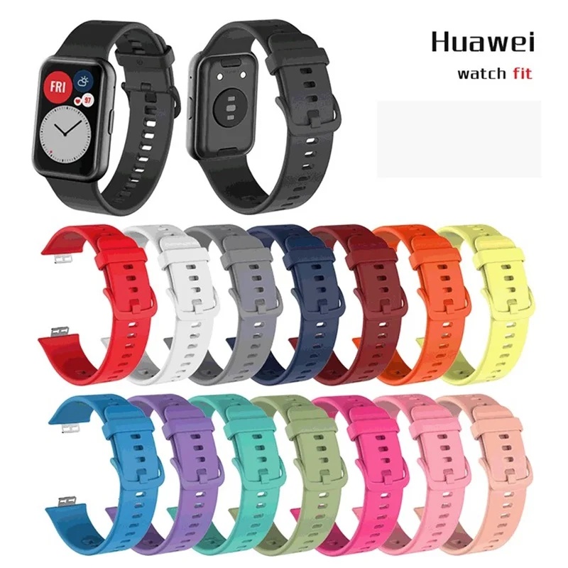 Резиновый ремешок для Huawei Watch Fit аксессуары смарт браслета высококачественный