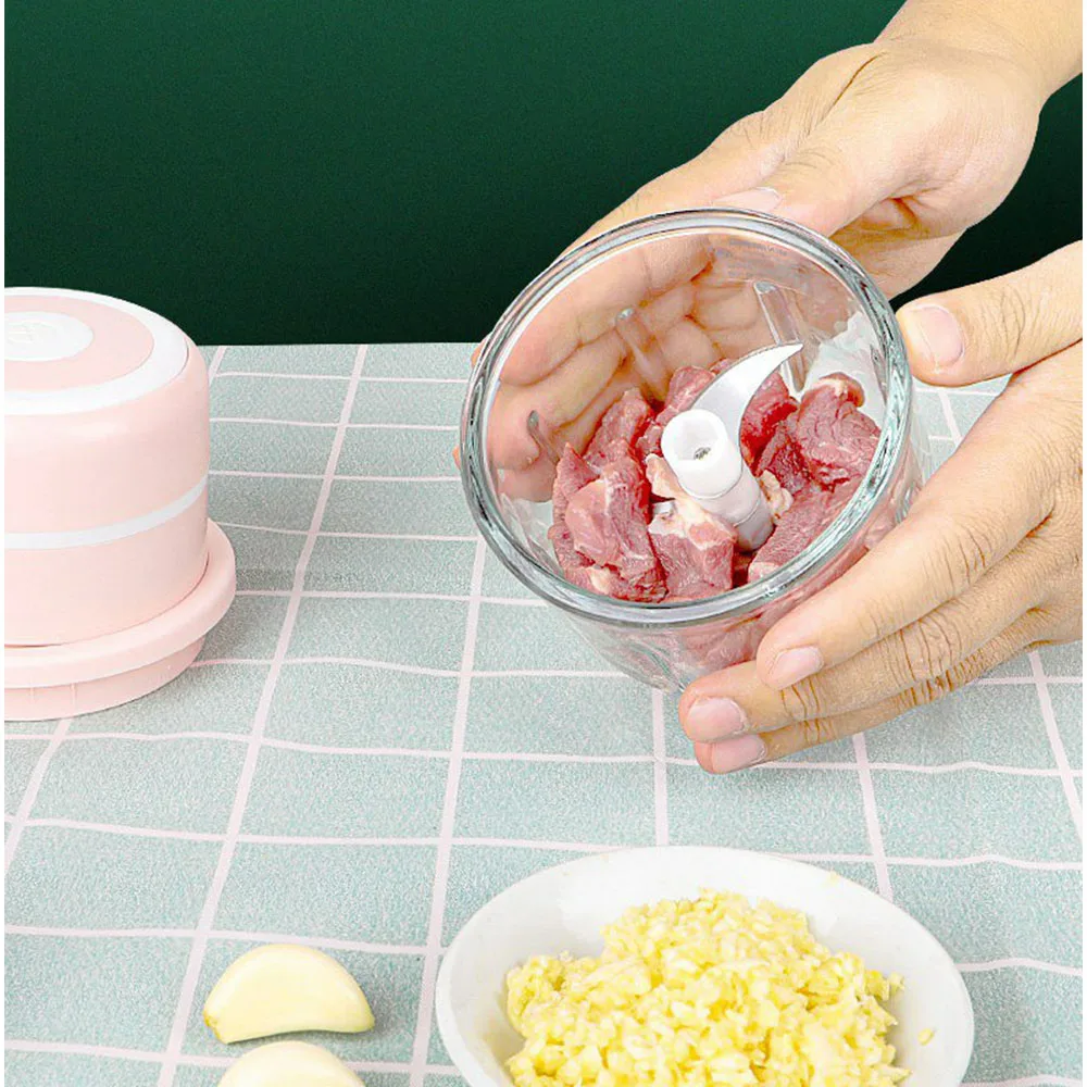 Electric Food Grinder Crusher Garlic Chopper USB Rechargeable Pepper Mashers Stirrer Puree Jam Kitchen Mini Processor |
