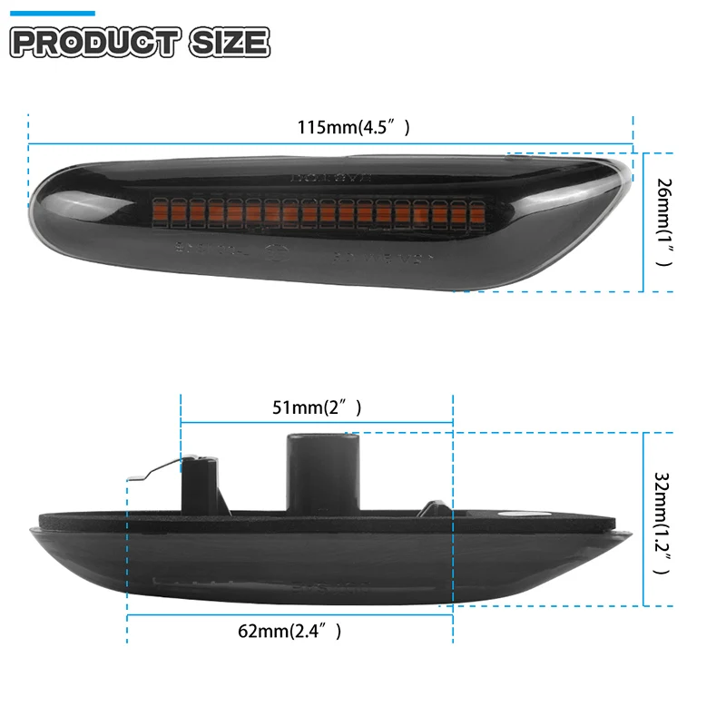 Автомобильный светодиодный динамический боковой маркер указатель поворота