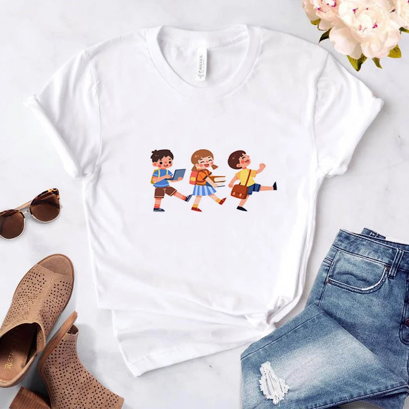 

T-shirts Women Short Sleeve T-shirt Female Summer White Women-clothing Women's Cute Tops Clothes With Sleeves Top Woman Kawaii