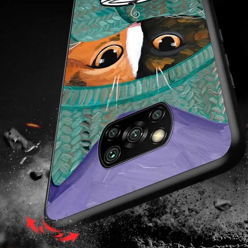 

Cute Cat Coffee For Xiaomi Redmi K30 K30S Mi 10T Lite Pro Poco X3 NFC X2 M3 M2 F2 Pro C3 F1 Black Phone Case