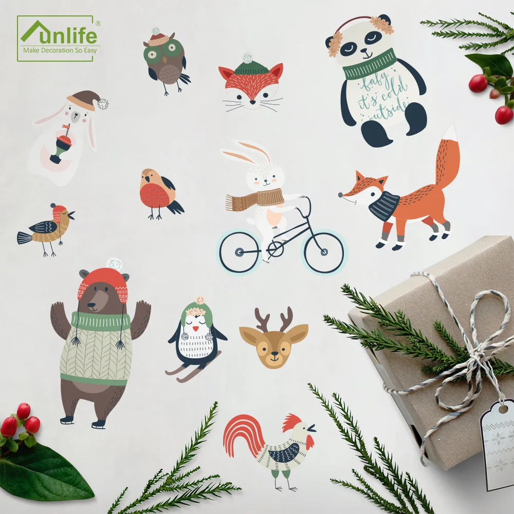 Funlife DIY Наклейка на стену Рождество для спальни гостиной съемная