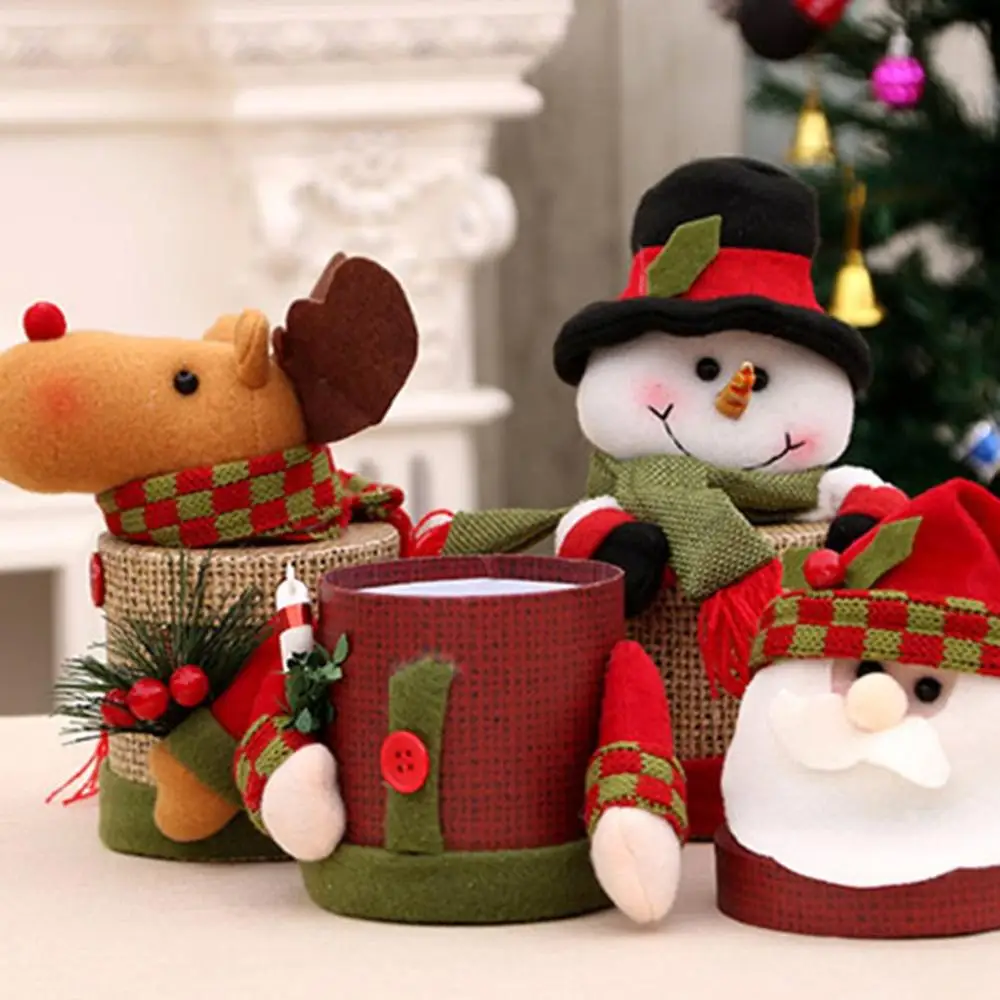 Рождественское украшение креативные банки для конфет милый льняной подарок