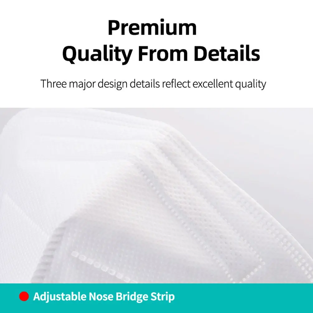 

10/20/50/100 Pcs White KN95 Face Masks Dustproof Breathable Protective Mask Outdoor Hanging Ear Mouth Nose Air Filter Respirator