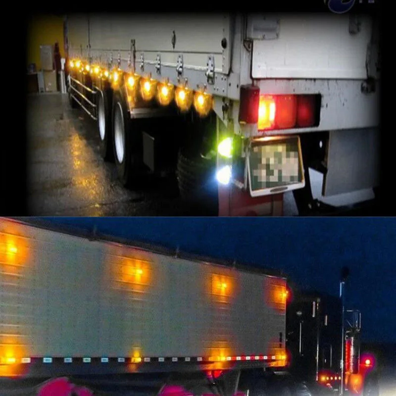 

2Pcs Car External Warning Tail Auto Trailer Truck 24V LED Bar Side Marker Lights Lorry Lamps White Color For JEEP for LADA