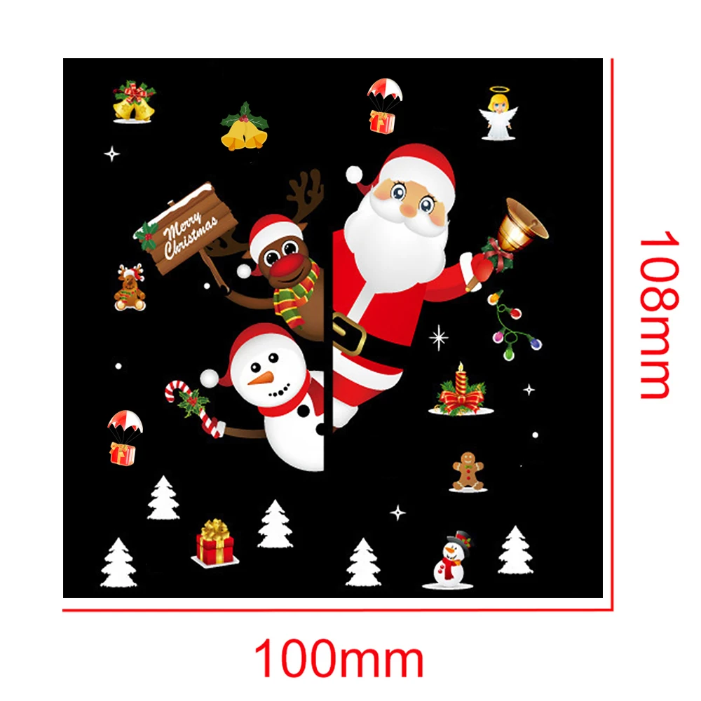 New Year Wall Stickers For Christmas Showcase Window Glass Decr Festival Decals Santa On The Shop | Дом и сад
