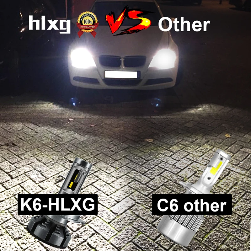 Автомобисветильник Светодиодная лампа hlxg H4 6500 лм 72 Вт 4300 К 5000 К|Передние LED-фары