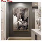 5D Diy Алмазная вышивка с рисунками животных; С Рисунком Слона настенная живопись полный квадратные Стразы мозаика вышивки крестом домашний декор ручной работы