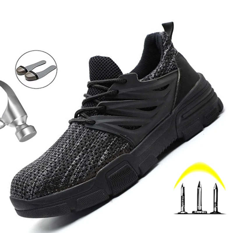 

Дышащие рабочие кроссовки, мужская защитная обувь со стальным носком, защитная обувь для мужчин, защитные кроссовки, Рабочая обувь с защито...