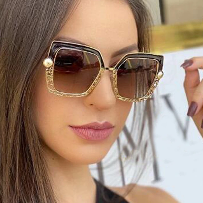 Женские винтажные солнцезащитные очки с квадратной оправой из сплава белыми