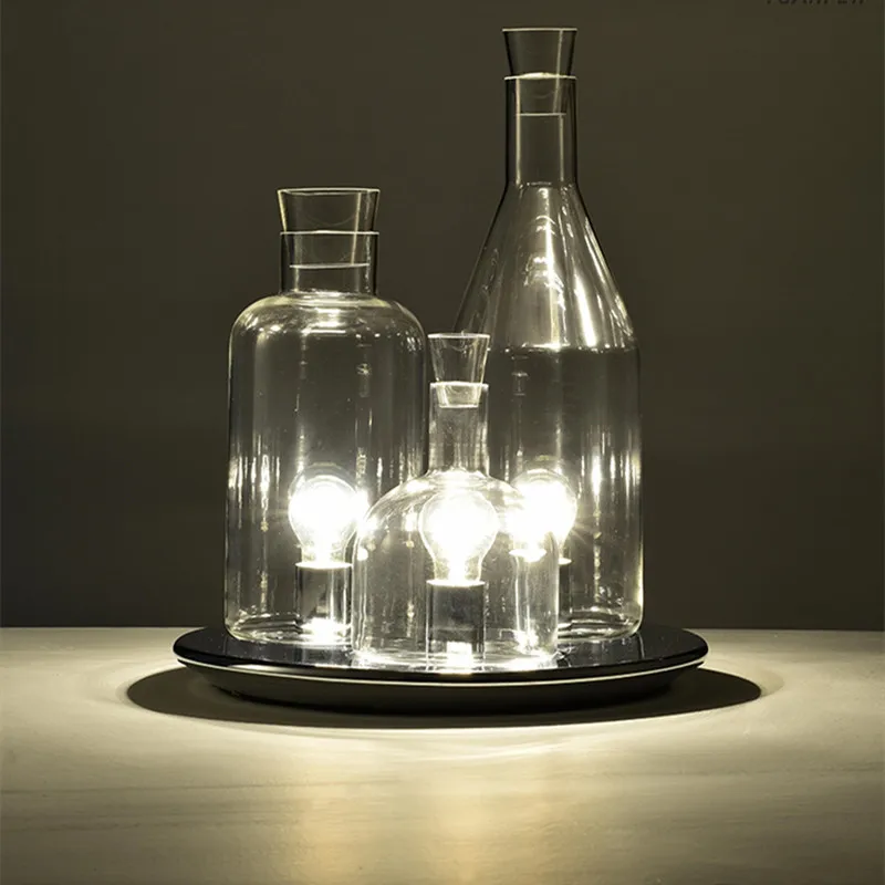 

123 bottle table lamp Replica ITRE Guido Rosati Bacco design bedside sofa side hotel fashion clear milk white glass desk light