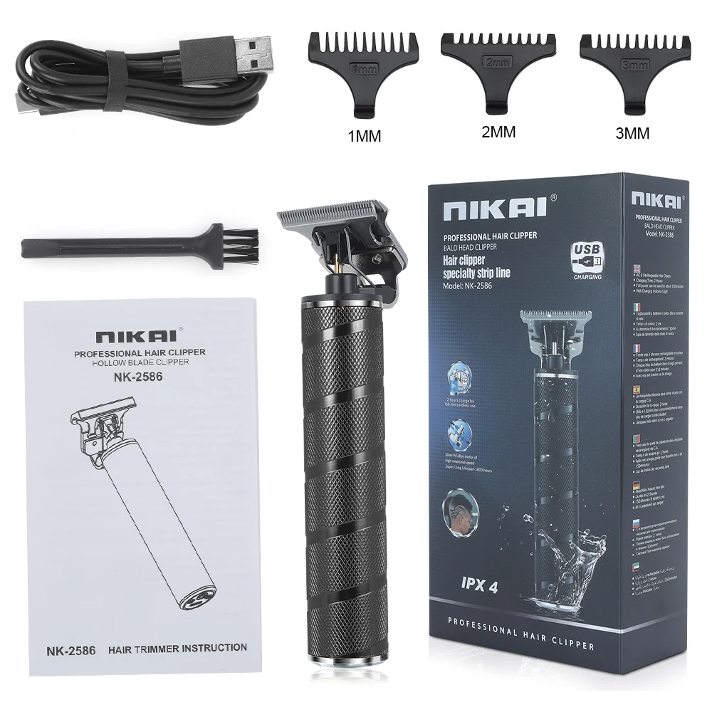 

Rechargeable Round Carving Hair Clipper Men's Hair Clipper Razor Knife Beard Trimmer Professional Styling Tool for Men's Beauty