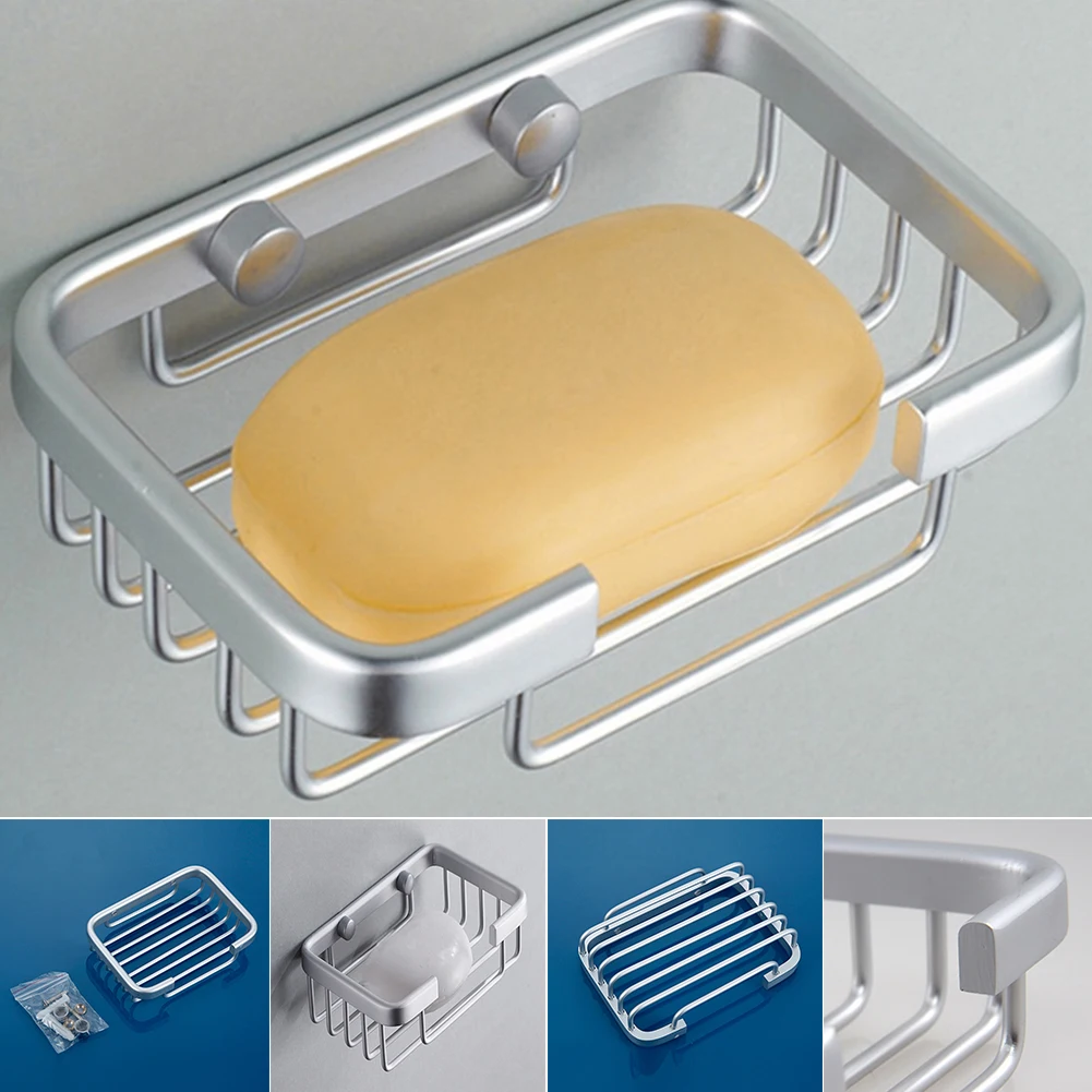 

Travel Square Sliver Home Accessories Storage Bathroom Shampoo Aluminum Portable Soap Shelf