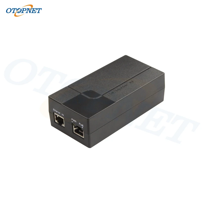 

IEEE802.3af AC Single port 10/100/1000M PoE injector input 100~240V DC output 52V 0.35A