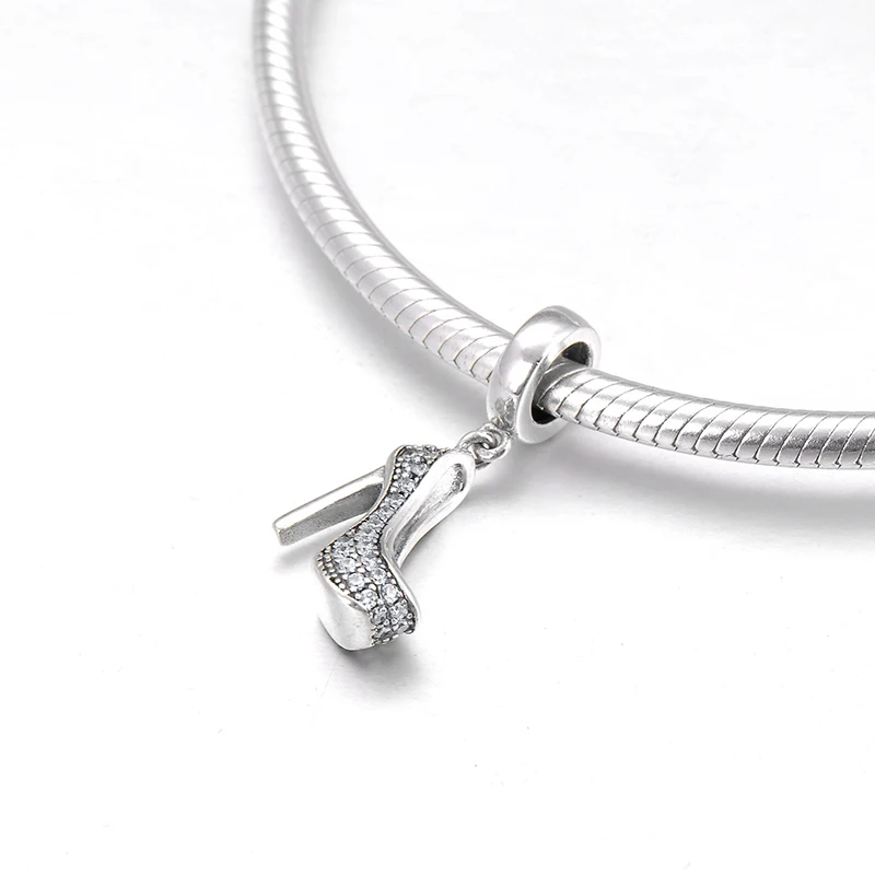 Бусины подвески женские на высоком каблуке из серебра 925 пробы|Ювелирные шармы| |