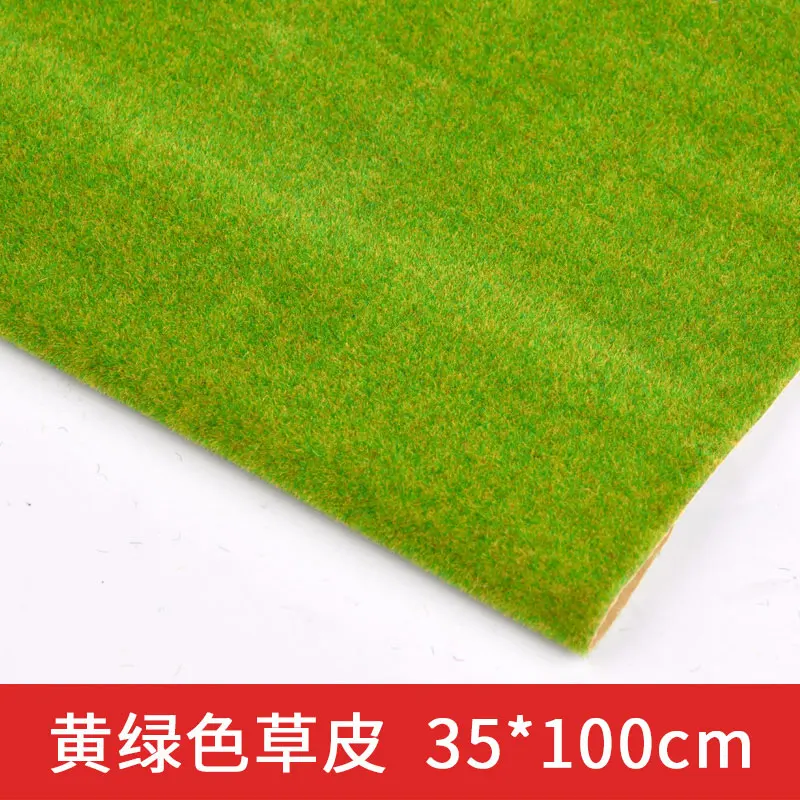 yellowgreen 35x100cm Пейзаж трава коврик для модели поезд бумага расположение пейзажей газон Diorama аксессуары 25*25 см 35*50 см 35*100 см - Цвет: yellowgreen 35x100cm