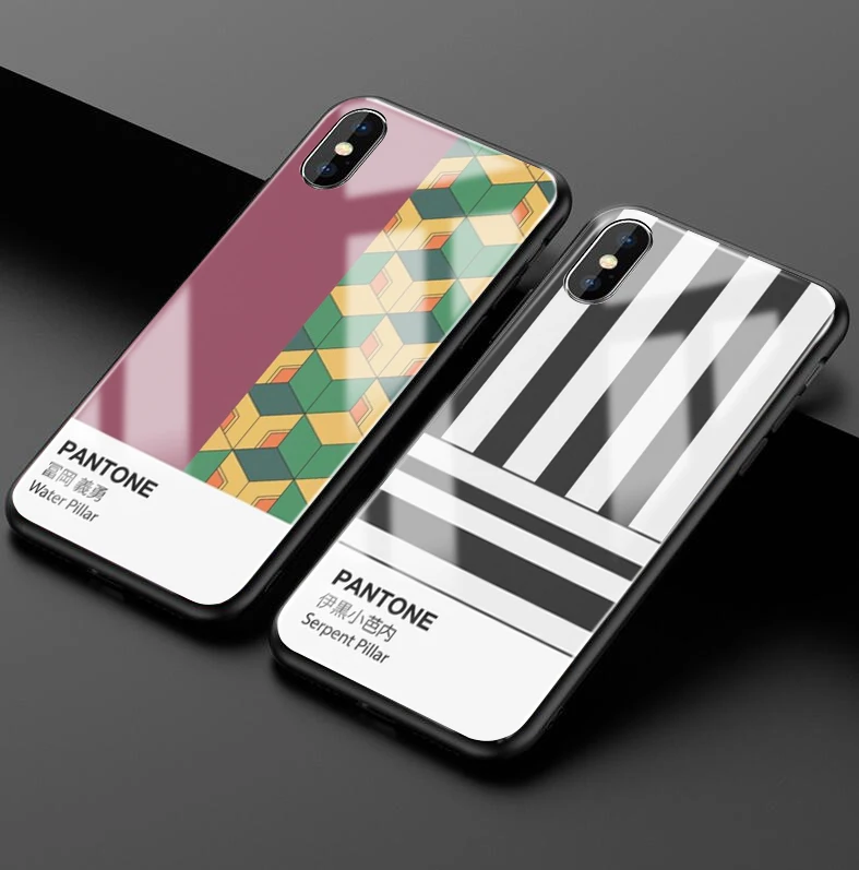 Kamado Nezuko Kimetsu no Yaiba Demon Slayer Pantone черный стеклянный чехол для телефона для iphone 6/6s 7 7Plus X, XS i11 i11pro