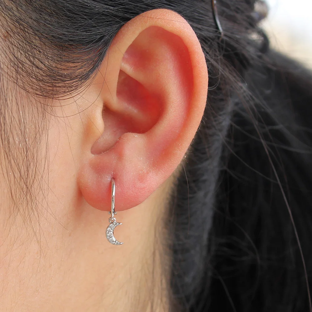 Женские серьги гвоздики из серебра 100% пробы с фианитом|Серьги-гвоздики| |