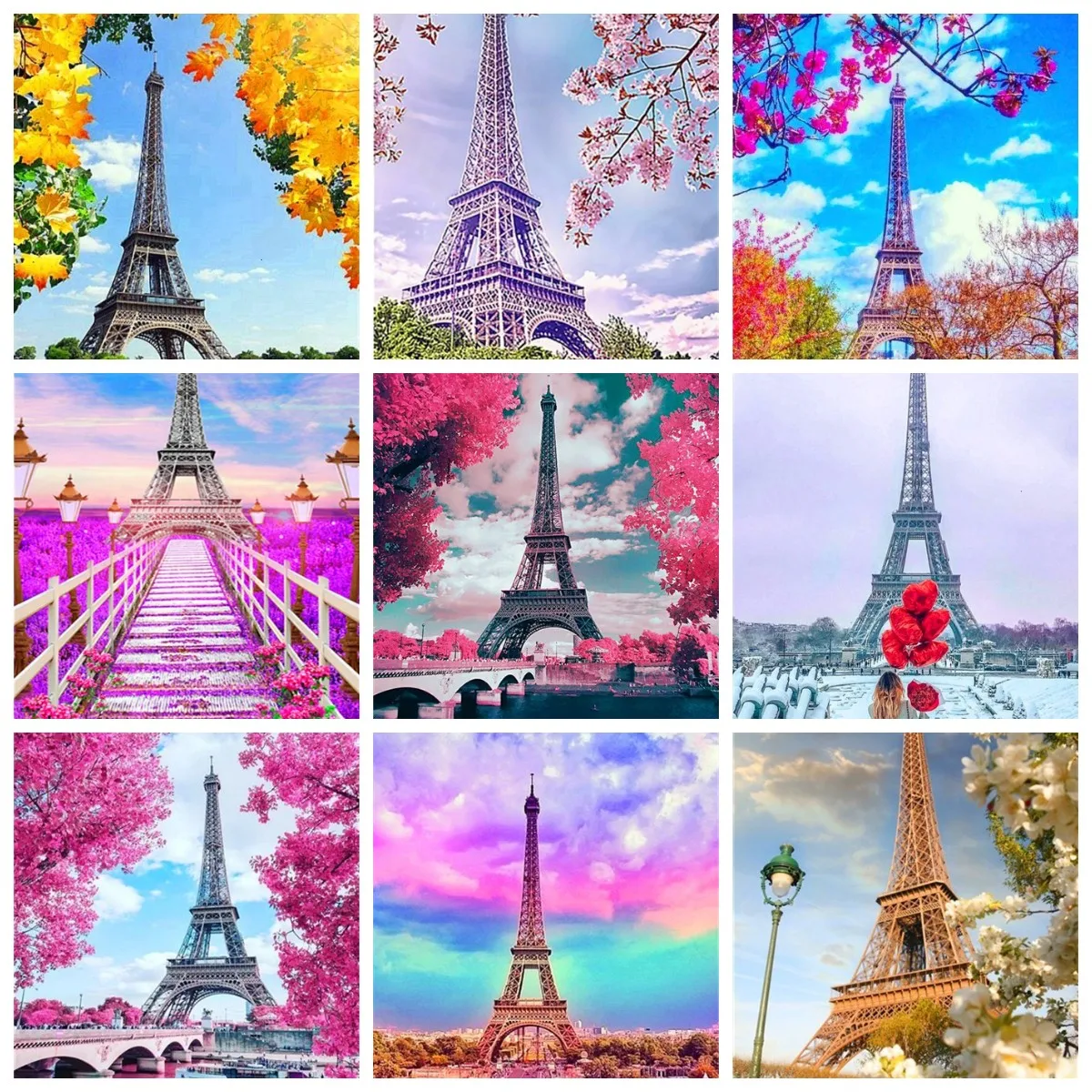

Dbqp Diamond Painting Kit France Tower Pictures Of Rhinestones 5D DIY Diamond Embroidery Cross Stitch Landscape Wall Art