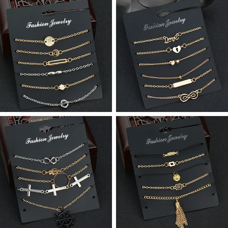 6 шт./компл. женский браслет на ногу в богемном стиле|Браслеты с шармами| |