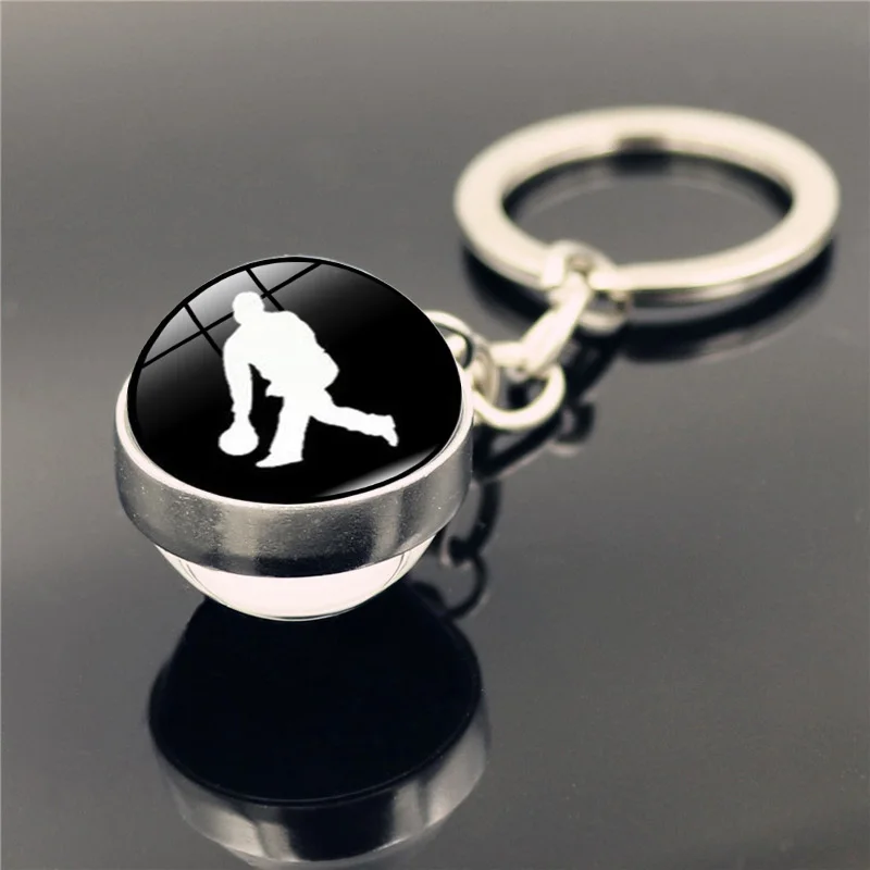 Брелок для ключей хоккея с шайбой модный двухсторонний брелок кулоном в виде