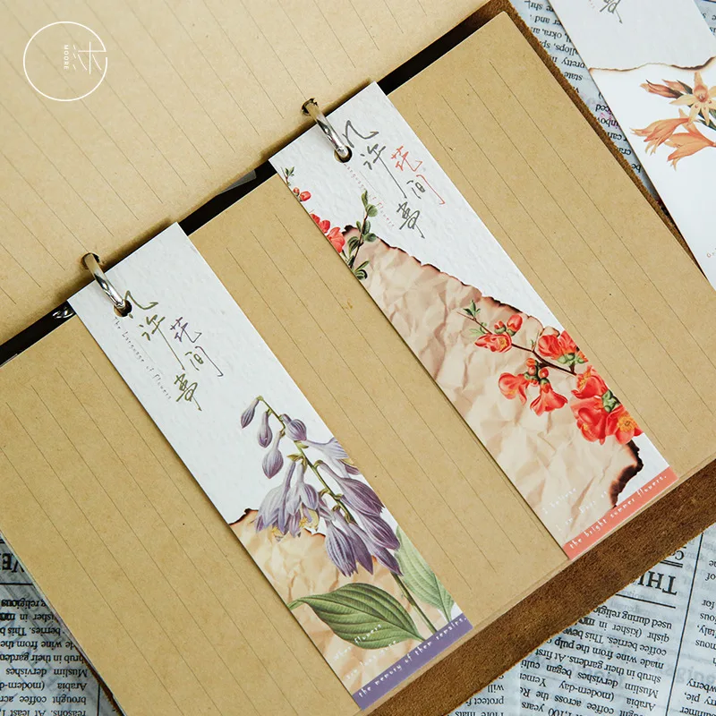 30 шт./компл. ретро растительный цветок бумажная Закладка мультяшная книга