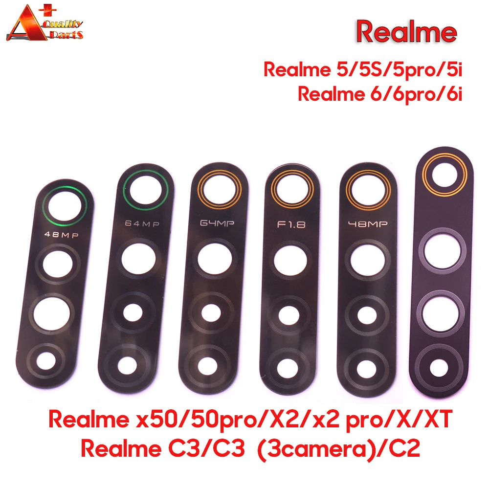 Задняя камера Объектив Стекло Замена для Realme X50 5G X2 X XT 5 5S 5i 6 6i Pro C3 C2 C2S 2020|Корпусы и