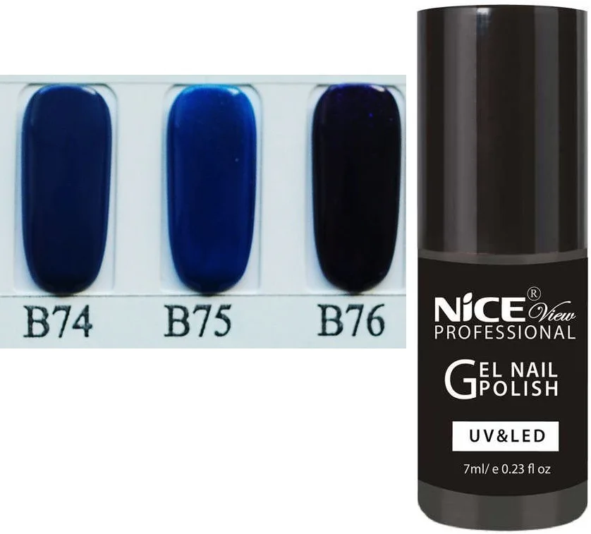 NICE UV GEL-лак (SHELLAC) № 75-В (156) 7мл Сине-фиолетовый сияющее напыление 1-6 шт | Красота и