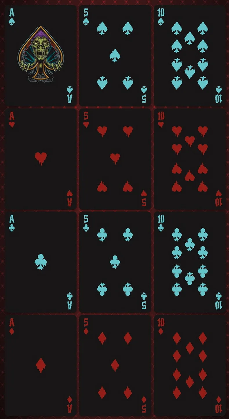 Велосипед жуткие игральные карты волшебные премиум Красная колода Покер Размер