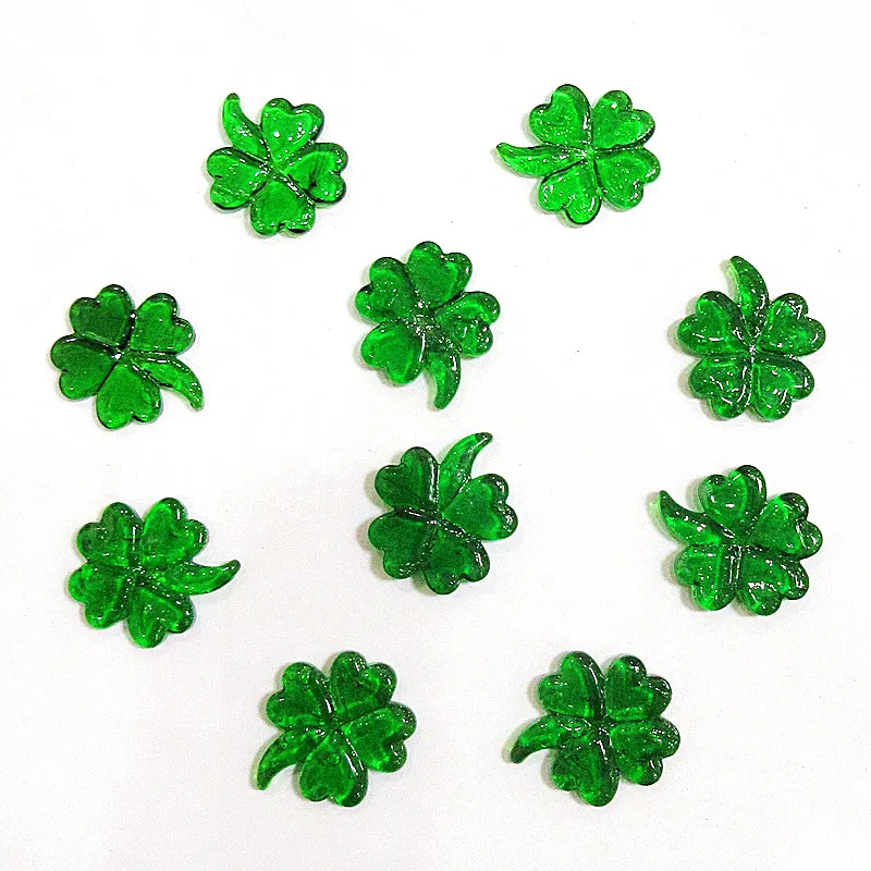 10 шт. удачное сочетание стекла четырехлистный клеверный лист художественный