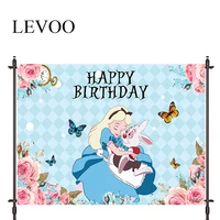 levoo photography backdrop alice rabbit wonderland princess birthday backdrop photocall photobooth studio shoot fabric