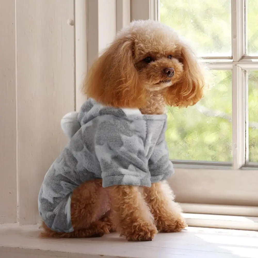 Теплая мягкая одежда для собак зимняя Пижама домашних животных комбинезон