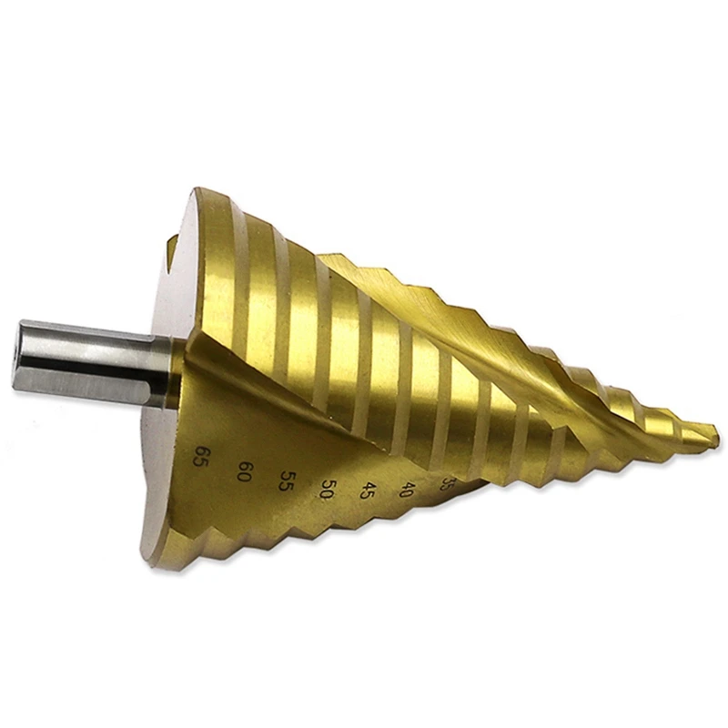 

6-65 Mm The Pagoda Shape Hss Triple-cornered Shank Spiral Pagoda Metal Steel Step Drill Bit Hole Drill Cone Drill