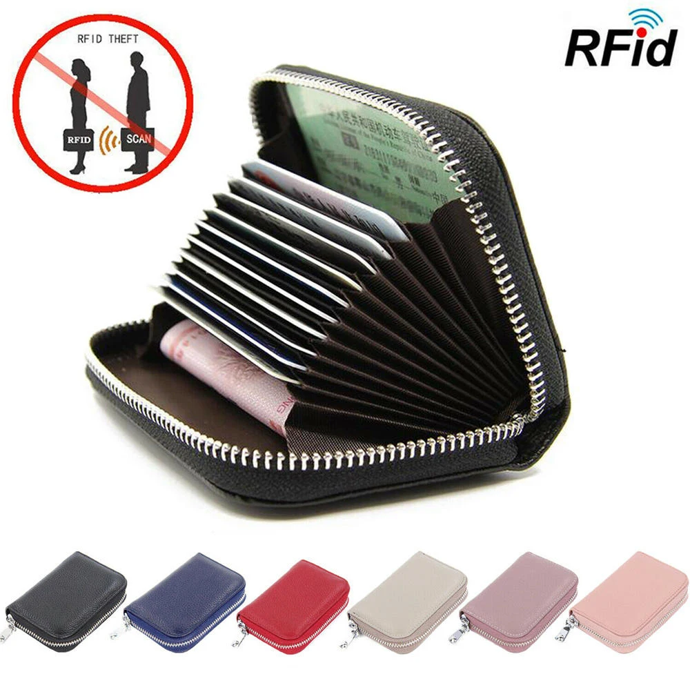 

Кошелек унисекс, кожаный, с Rfid-защитой от кражи, на молнии