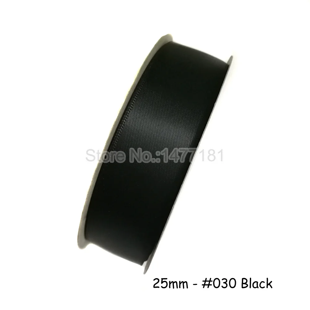 Двусторонняя атласная лента 030 двухсторонняя из 100% полиэстера черный цвет