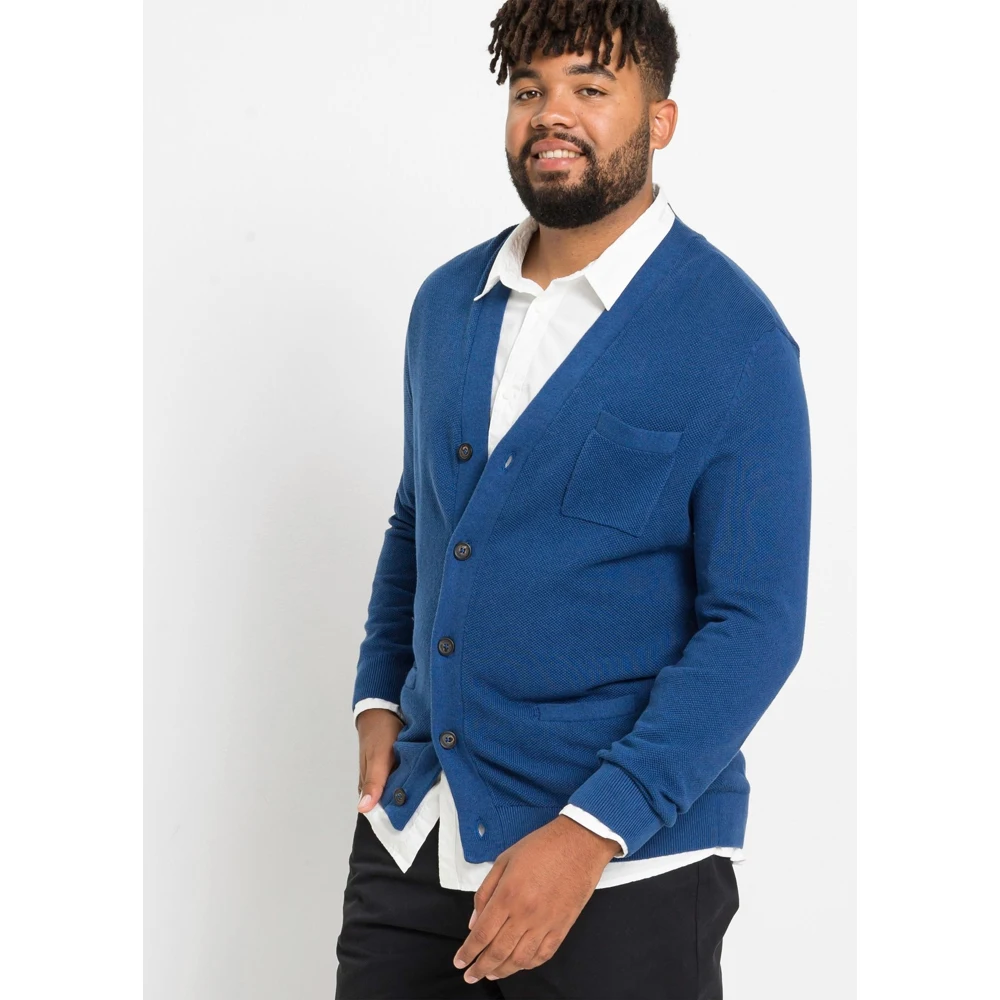 Кардиган с кашемиром bonprix bpc selection тёмно-синий | Мужская одежда