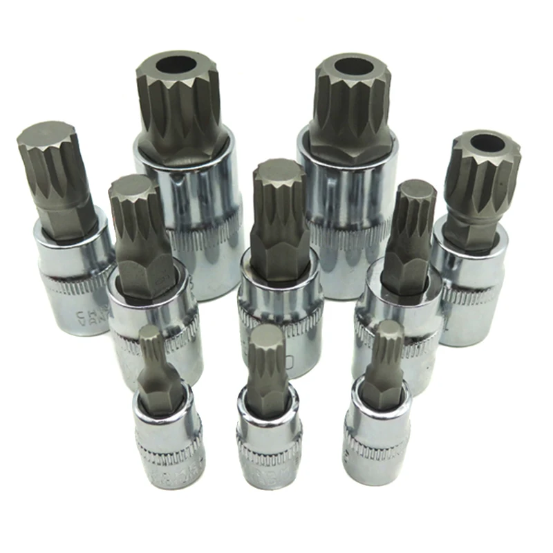 Набор головок с тройным квадратным сплавом 10 шт. 12 точек сталь S2 4 мм 18 LG66|Наборы