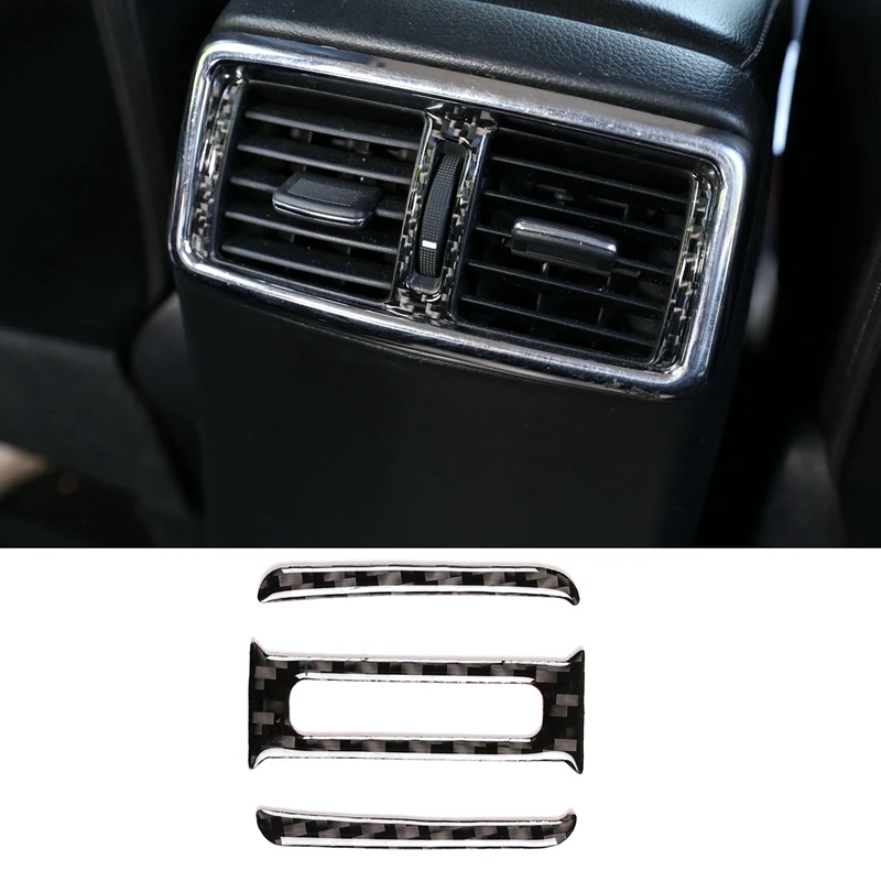 

Углеродное волокно ABS сзади кондиционер воздуха на выходе рамка Панель Накладка для Nissan X-Trail 2014-2018 декоративные наклейки