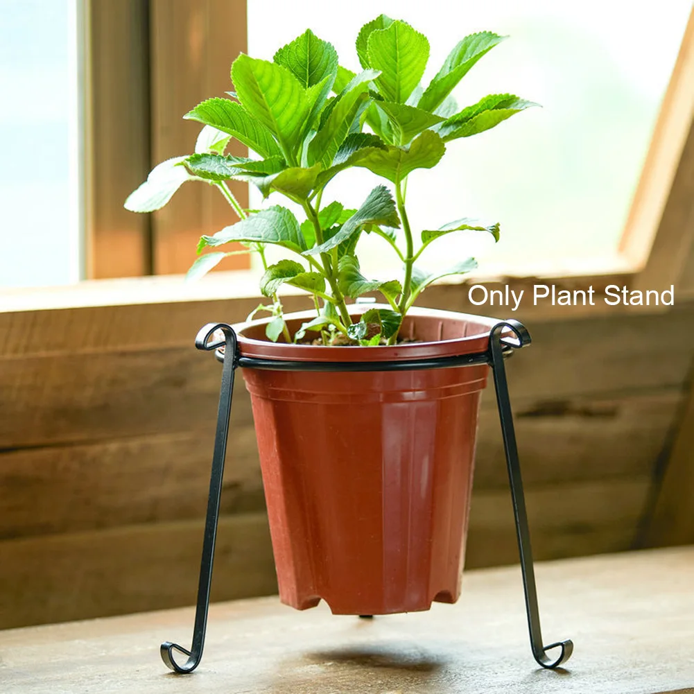 

3pcs Multipurpose Home Decor Anti Slip Backyard Outdoor Garden Plant Stand Retro Durable Heavy Duty Round Iron Free Standing