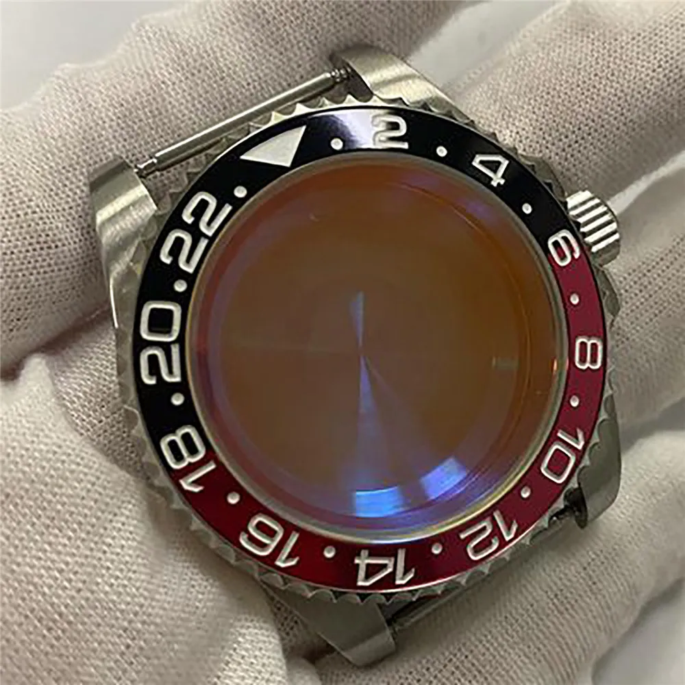 

40mm Ceramic Bezel Watch Case Aluminum Bezel Sapphire Glass Watch Accessories for NH35/NH36 Movement Spare Parts