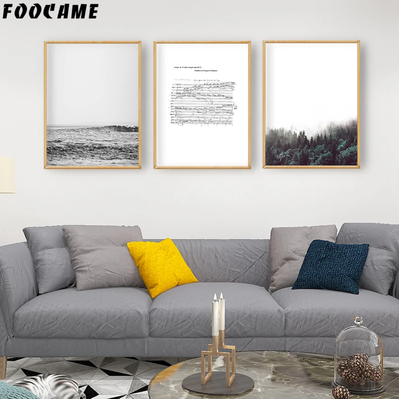 Лес Шопен музыка Оценка холст стены искусства печать картины Рисование пейзажей