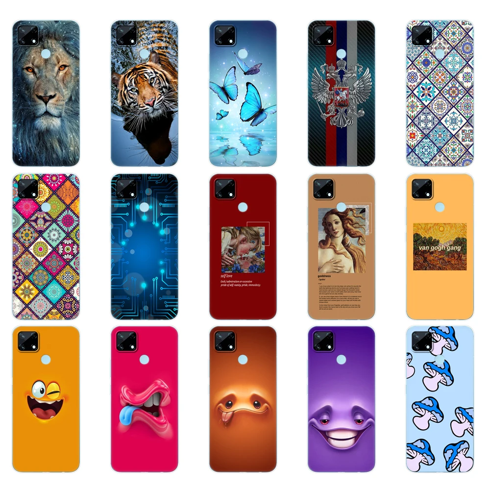 for realme c12 c25 c25s 7i global case silicon back cover for realme narzo 20 30a phone case tpu soft bumper funda coque etui free global shipping