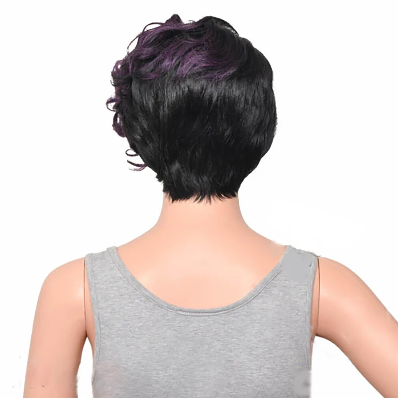 HAIRJOY женский специальный смешанный цвет боковая часть короткий кудрявый синтетический парик для волос