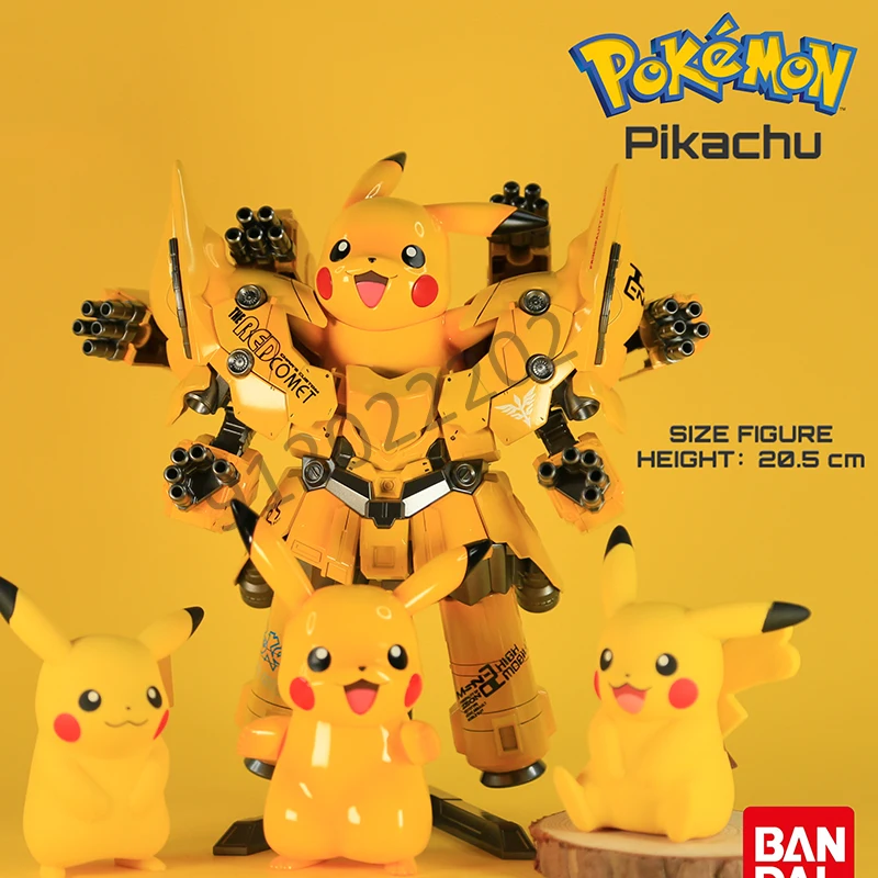 

Bandai Pokemon Anime Pikachu Mobile Suit Gundam Assembly Kawaii Model Room Decoration Collect Children Xmas Gift Toy for Child
