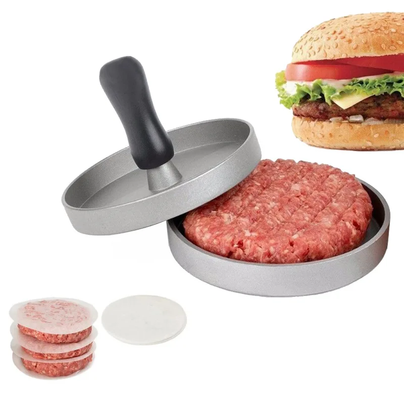 Prensa Manual antiadherente para hamburguesas, molde de aleación de aluminio de grado alimenticio para el hogar